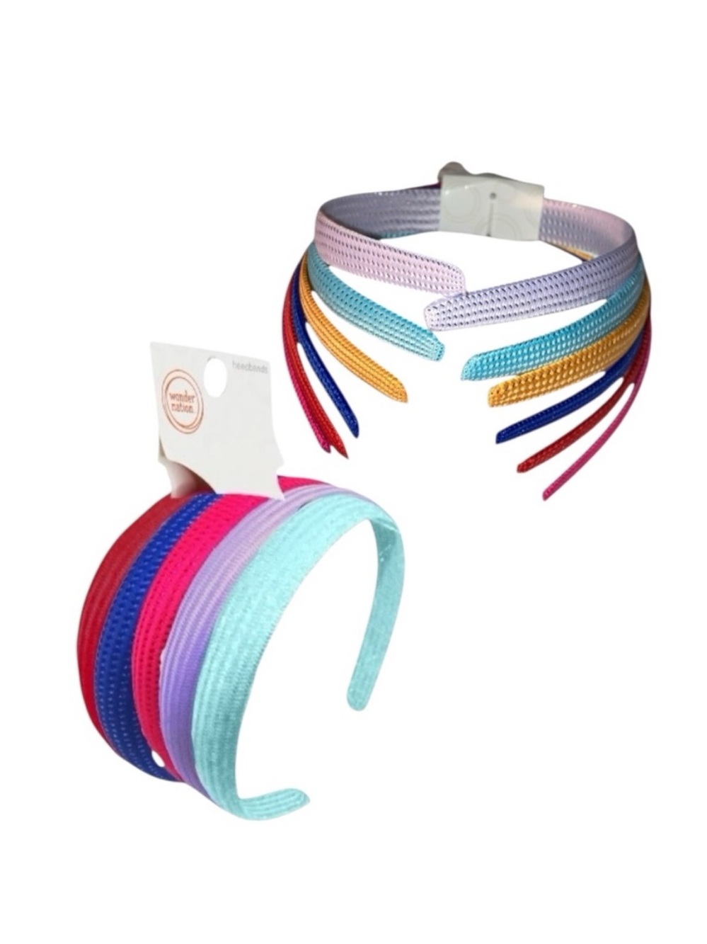 Wonder Nation Woven Metallic Headbands Red and Blue Hair Accessories Set